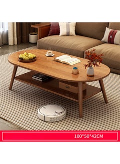 keke Modern 2 Layer Coffee Table with Storage table 100 CM  - Image 1