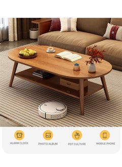 keke Modern 2 Layer Coffee Table with Storage table 100 CM  - Image 2