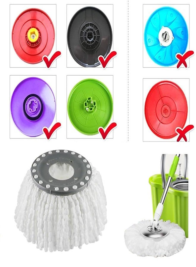 YWSHF 5 PCS Spin Mop Heads Replacement Refill for Old Hurricane Mr.Clean 360 Spin Magic Rotating Round Mop Microfibre Universal Spin Mop Heads Clean Mop Head Refill for Standard Mops (White-5PCS) - Image 4
