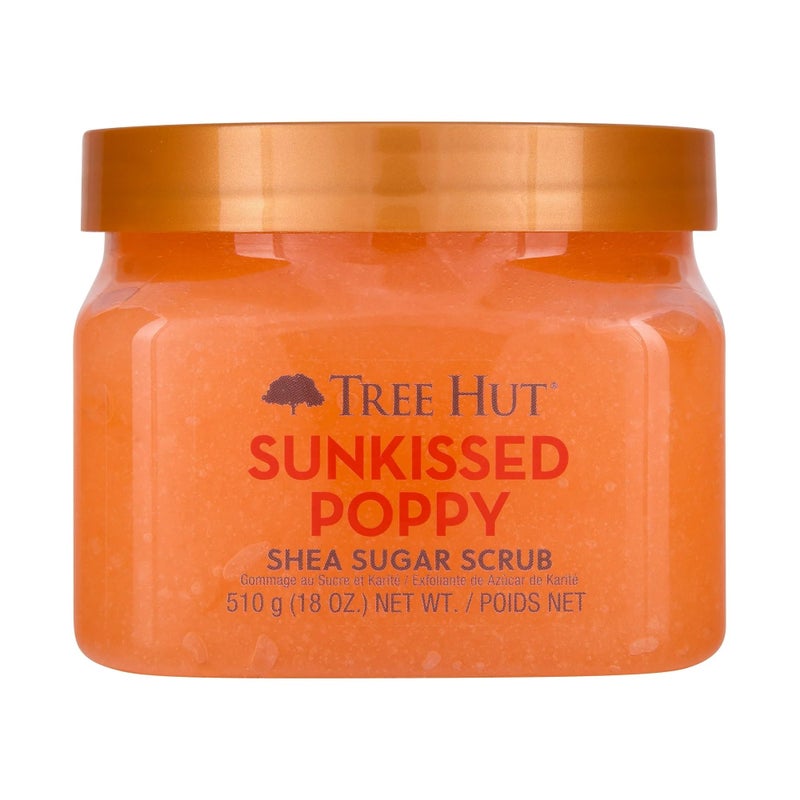 Tree Hut Sunkissed Poppy Shea Sugar Scrub, Exfoliating, Hydrating & Moisturizing Body Scrub with Shea Butter & Nourishing Essential Oils, Smooth & Soften Skin, 18 oz - Image 1