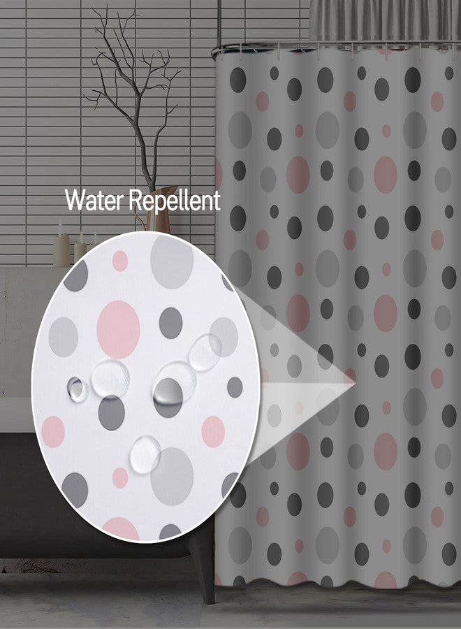 Emvency Shower Curtain Geometric Pink Gray White Modern Polka Dot Pattern Retro Waterproof Polyester Fabric 72 x 72 Inches Bathroom Set with Hooks - Image 3