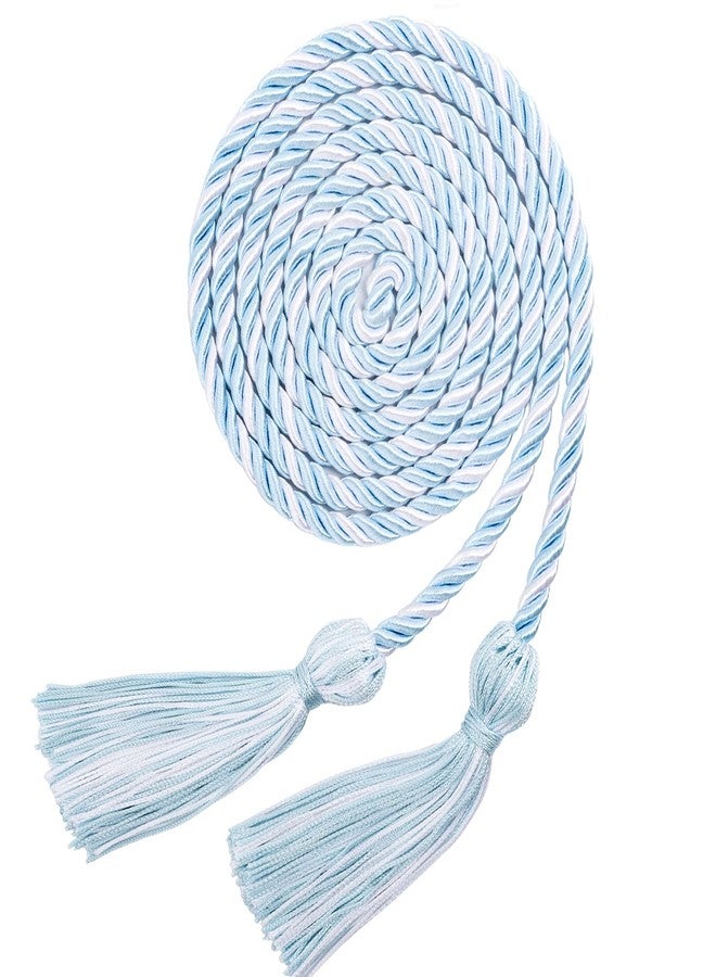 Lxzyu Graduation Cords,Honor Cords Graduation 2025,Cord for Graduation 2025 with Tassels for Grad Students Bachelor Gown Master Doctoral 67" Long Light Blue and White Graduation Cord - Image 1