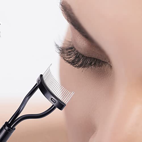MSQ Eyelash Comb MSQ Eyelash Separator Mascara Applicator Eyelash Definer With Comb Cover Arc Designed Cosmetic Brushes Tool Black (1PCS) - Image 2
