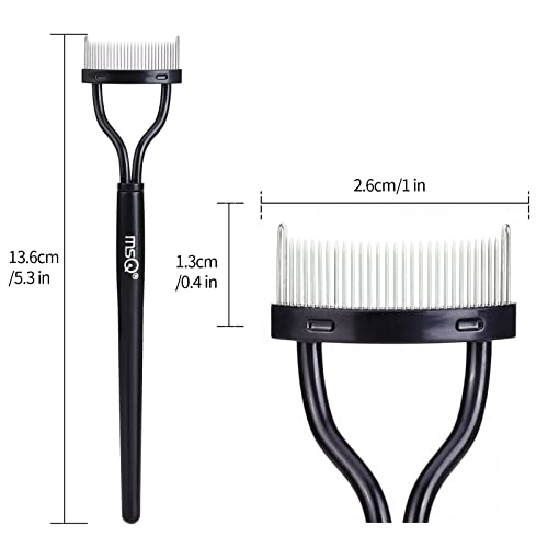 MSQ Eyelash Comb MSQ Eyelash Separator Mascara Applicator Eyelash Definer With Comb Cover Arc Designed Cosmetic Brushes Tool Black (1PCS) - Image 5