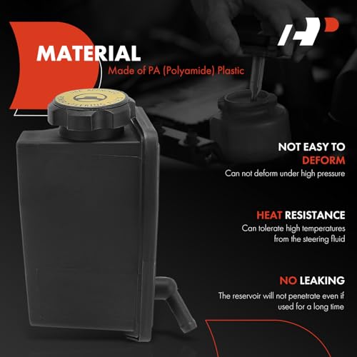 A-Premium Power Steering Reservoir/Tank with Cap Compatible with Jeep Grand Cherokee 1993-2004, Wrangler 1991-2006, Cherokee 1991-2001, TJ 1997-2006, Comanche 1991-1992, L6 4.0L - Image 2