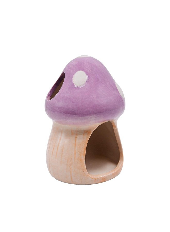 AnRui Ceramic Betta Fish Tank Accessories Decor Cute Mushroom House Aquarium Decoration Hideout Cave Ornament for Small Fish, Shrimp, Goldfish and Reptiles (Purple) - Image 5