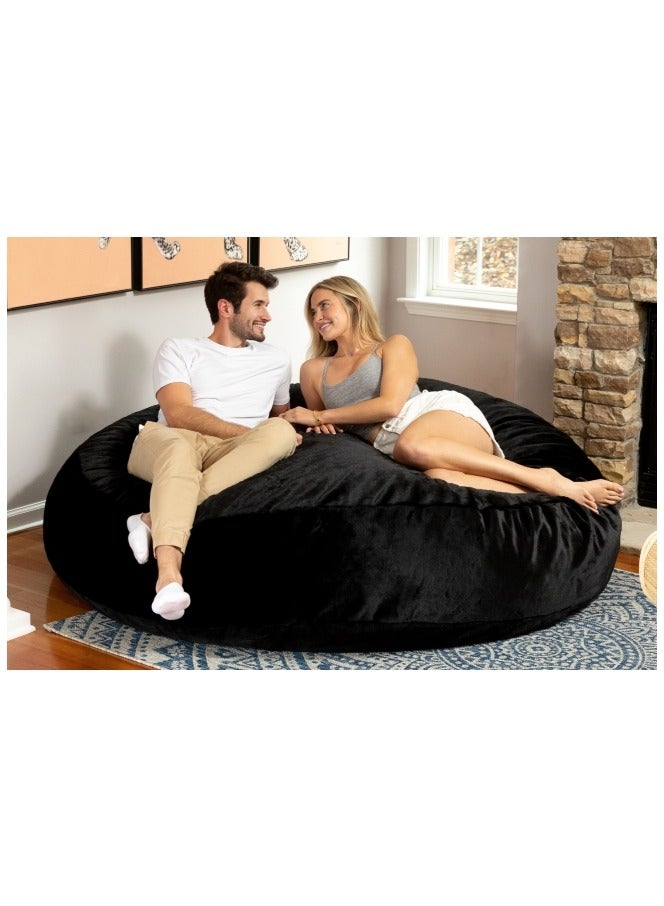 Comfy Oversized XXL Suede Cocoon Sack Family Bean Bag Black - Image 1