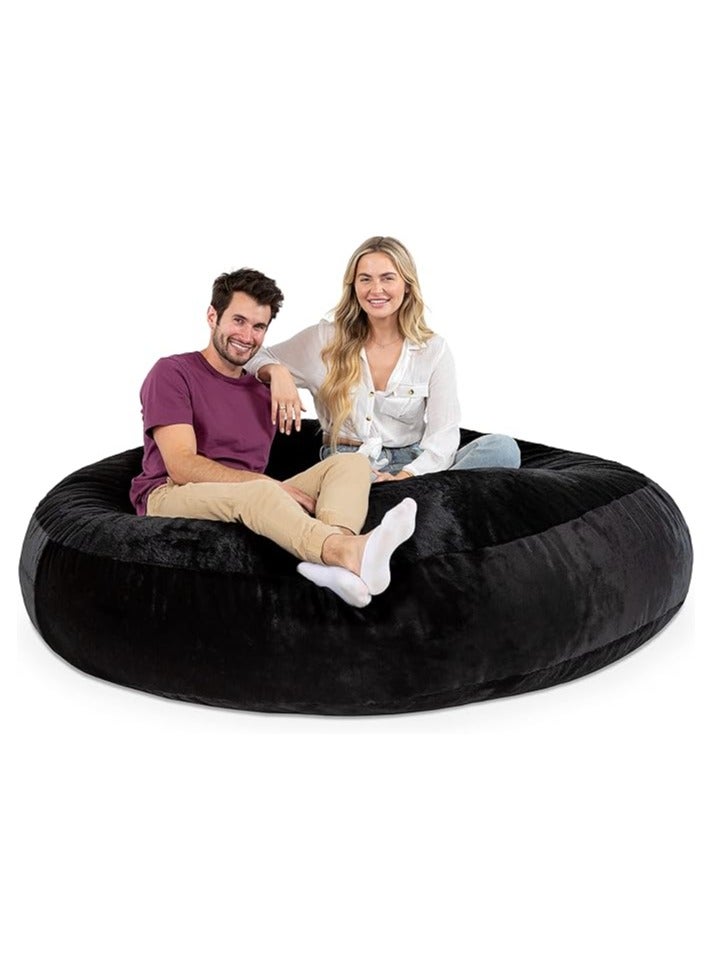 Comfy Oversized XXL Suede Cocoon Sack Family Bean Bag Black - Image 3