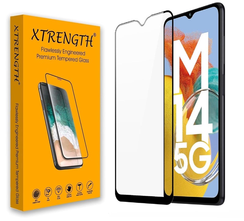 XTRENGTH Advanced HD+ Tempered Glass Screen Protector Designed for Samsung Galaxy M14 / F14 / A14 5G - Edge to Edge Full Screen Coverage with Easy Installation Kit (Anti-Scratch) - Image 1