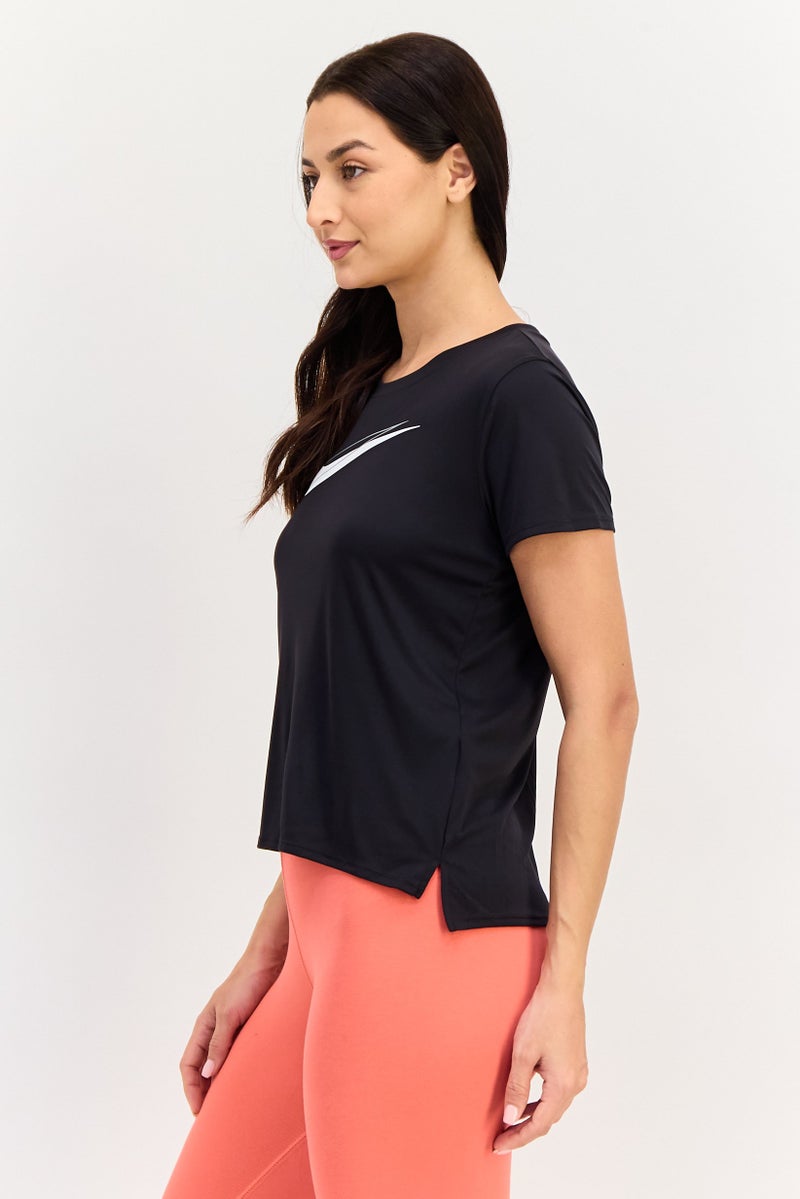 Nike Women Dri Fit Short Sleeve Running T-Shirt, Black - Image 3