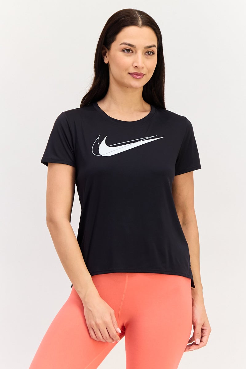 Nike Women Dri Fit Short Sleeve Running T-Shirt, Black - Image 1