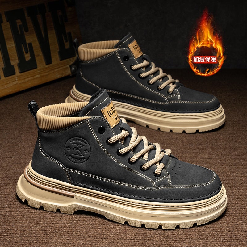 Spring Plus-Size Men'S Shoes 45 Extra Wide Martin Boots 46 High-Top Work Shoes 47 Casual Sneakers 48 Large Trendy Shoes - Image 1
