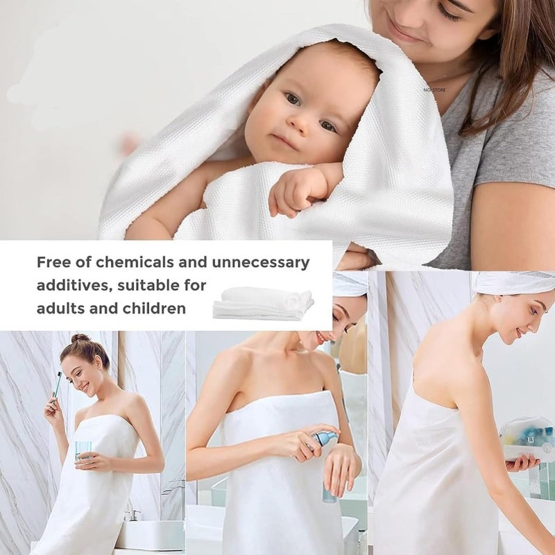 AJKN Compressed Bath Towel Tablets - Large Quick-Dry Disposable Magic Towels for Travel, Beach, Face & Bath Use - Soft Absorbent Cotton (70 x 140 cm, Pack of 3) - Image 3