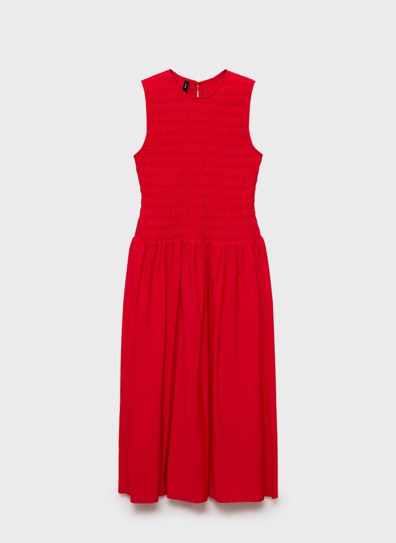 MANGO - Flared With Gathered Body Dress - Image 1