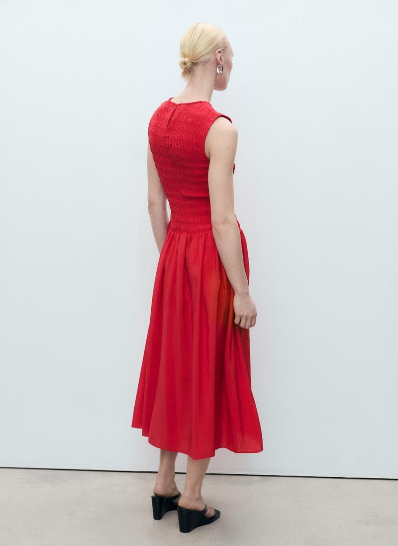 MANGO - Flared With Gathered Body Dress - Image 1