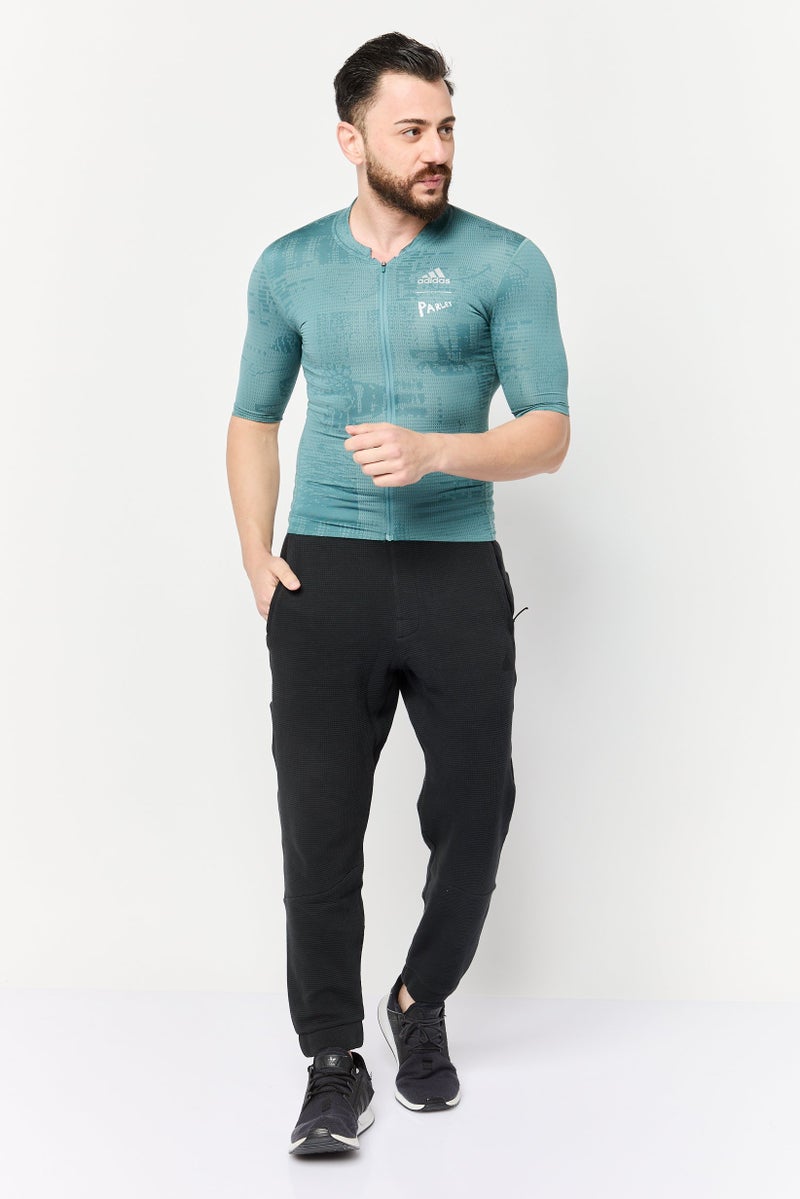 Adidas Adidas x Parley Men Sportswear Fit Short Sleeve Training Jersey Shirt, Teal Green - Image 2