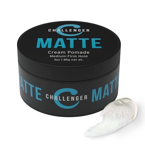 Challenger Men’s Matte Cream Pomade | Natural Shine Free Finish Product | Clean & Subtle Scent | Medium Firm Hold & Travel Friendly | 3oz - Image 1