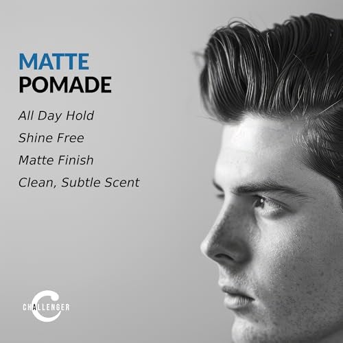 Challenger Men’s Matte Cream Pomade | Natural Shine Free Finish Product | Clean & Subtle Scent | Medium Firm Hold & Travel Friendly | 3oz - Image 2