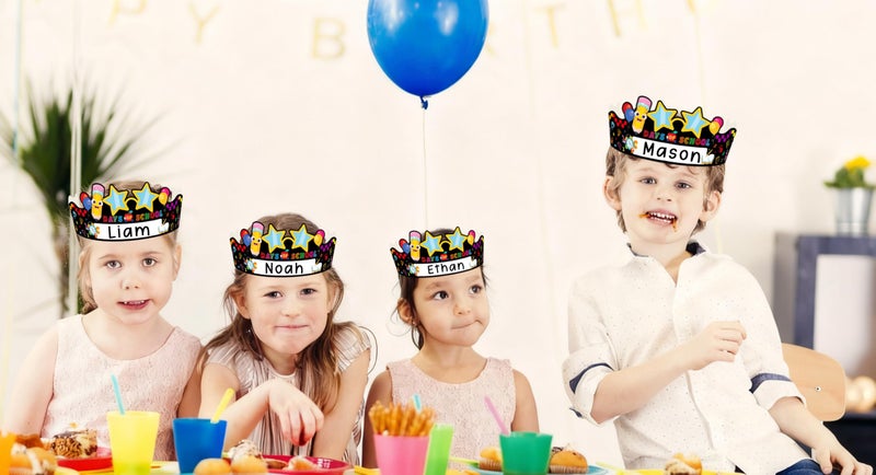 HEYINSHEN HEYISNHEN 24 Pcs 100th Days of School Paper Crowns for Kids Customizable Name 100th Day of School Hats with Elastic String Adjustable Classroom Activity Supplies for Kindergarten Preschool - Image 3