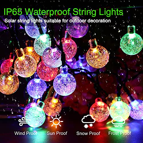 Jedavai Solar String Lights Outdoor 100 Led 40 Feet Multi-Color Crystal Globe Lights with 8 Lighting Modes, Waterproof Solar Powered Patio Lights for Garden Yard Porch Wedding Party Decoration - Image 3