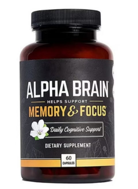 Alpha Premium Nootropic Brain Supplement 60 Count for Concentration, Brain - Memory Support & Brain Booster for Men & Women