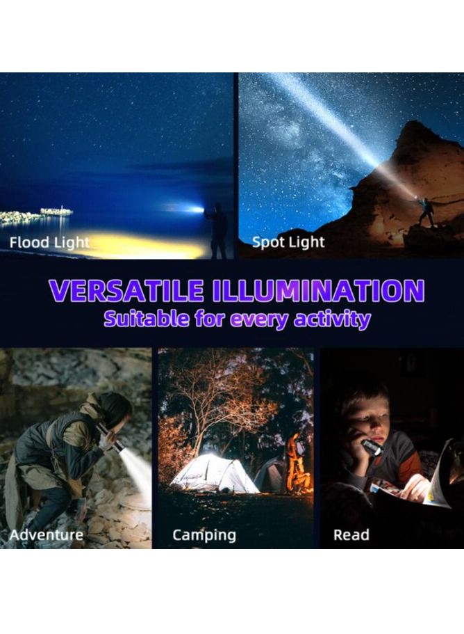 MIXDE LED Rechargeable Super Bright Tactical Flashlight, 90000 High Lumen,XHP160 Zoom Waterproof 5 Modes Best for Hiking Hunting Camping  - Image 3