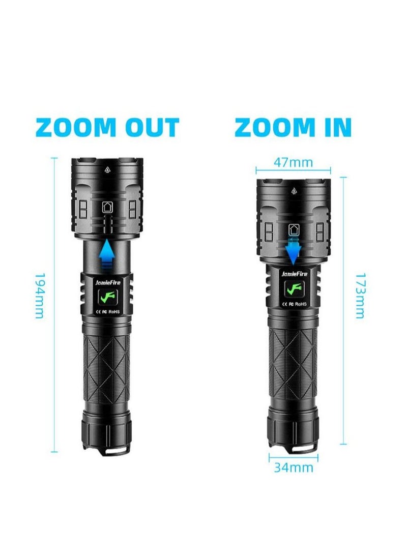 MIXDE LED Rechargeable Super Bright Tactical Flashlight, 90000 High Lumen,XHP160 Zoom Waterproof 5 Modes Best for Hiking Hunting Camping  - Image 5