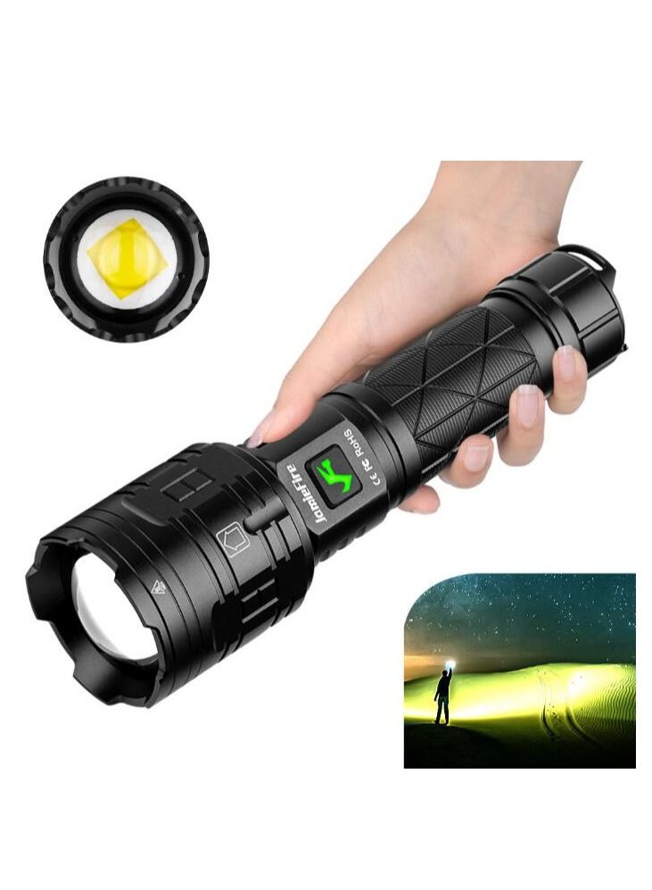 MIXDE LED Rechargeable Super Bright Tactical Flashlight, 90000 High Lumen,XHP160 Zoom Waterproof 5 Modes Best for Hiking Hunting Camping  - Image 2