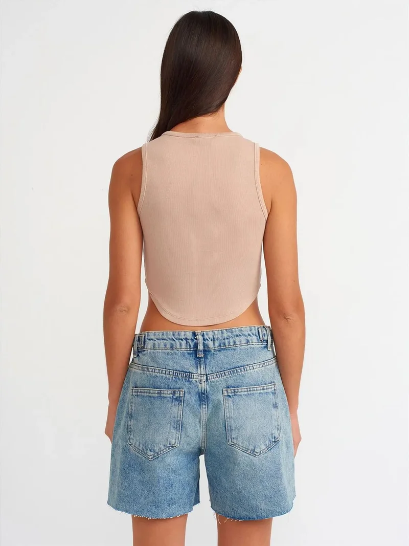ديلفين DILVIN High-Waist Wide-Leg Denim Shorts
