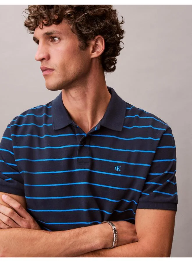 Calvin Klein Jeans  Striped Pique Polo for Men | Best Price UAE