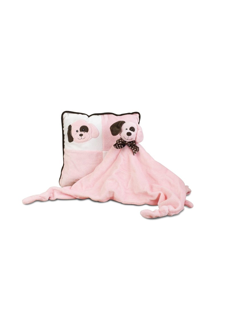 KidKraft KidKraft Pink Puppy Pillow and Cuddle Blanket Set  - Image 1