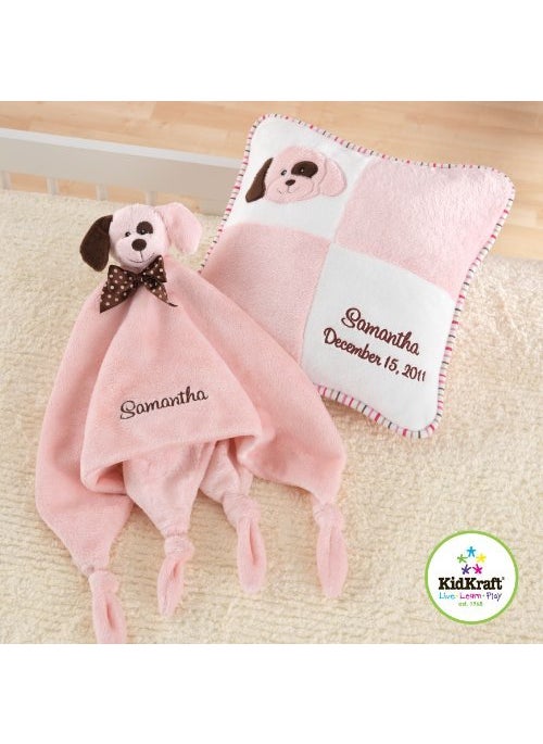KidKraft KidKraft Pink Puppy Pillow and Cuddle Blanket Set  - Image 3