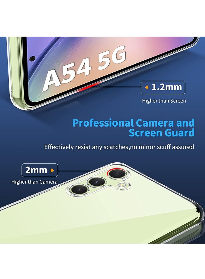 بورتوني جراب A54 5G شفاف مضاد للخدش وغطاء ممتص للصدمات مع واقي شاشة من الزجاج المقوى (عبوتان) متوافق مع Samsung Galaxy A54 5G - Image 5