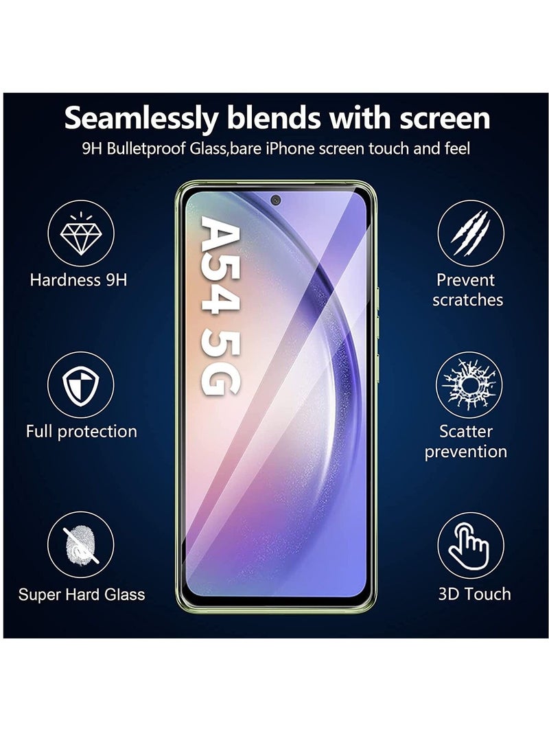 بورتوني جراب A54 5G شفاف مضاد للخدش وغطاء ممتص للصدمات مع واقي شاشة من الزجاج المقوى (عبوتان) متوافق مع Samsung Galaxy A54 5G - Image 4