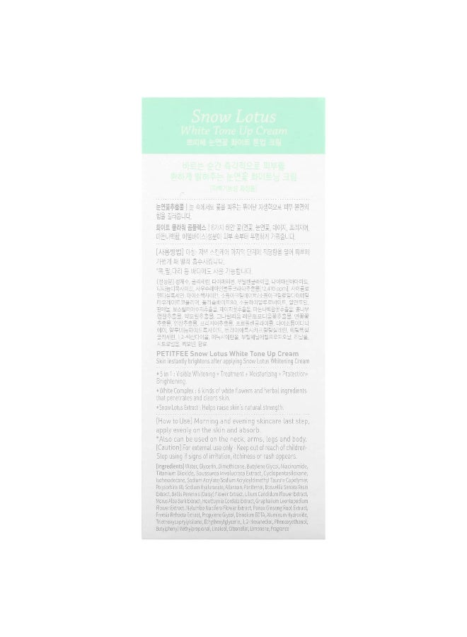 Petitfee Petitfee, Snow Lotus, White Tone Up Cream, 50 ml - Image 3