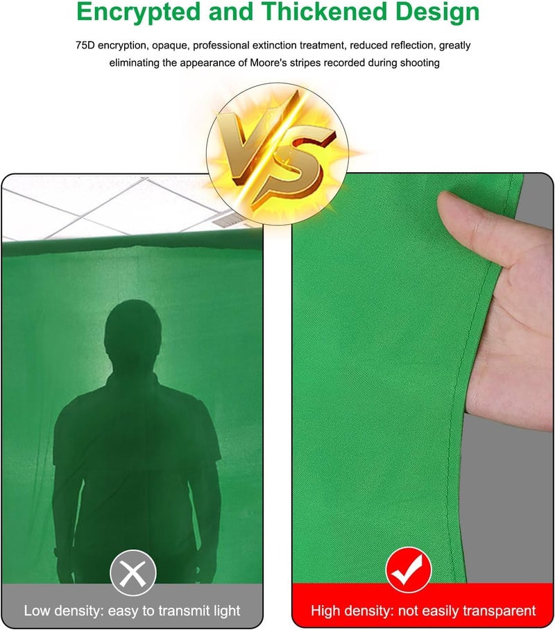 PULUZ Green Screen Backdrop with 4 Fixing Clip, 6.6 x 6.6 Ft Photography Chroma Key Greenscreen Background for Streaming Zoom, Live Streaming, Photo Video Studio - Image 5