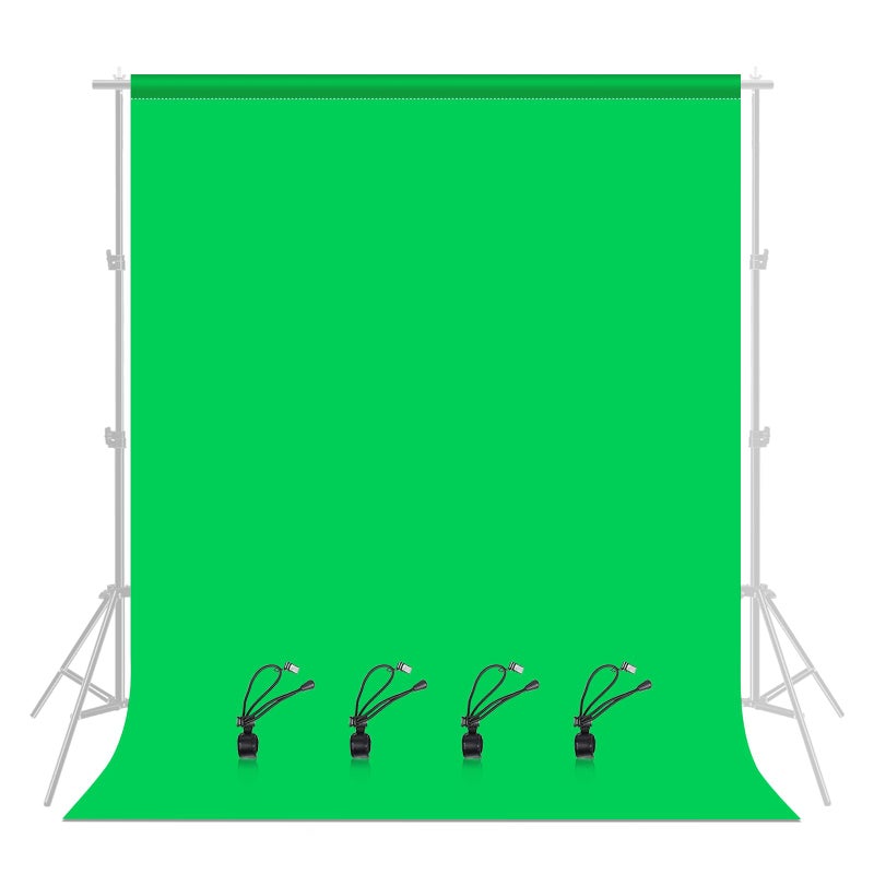 PULUZ Green Screen Backdrop with 4 Fixing Clip, 6.6 x 6.6 Ft Photography Chroma Key Greenscreen Background for Streaming Zoom, Live Streaming, Photo Video Studio - Image 1