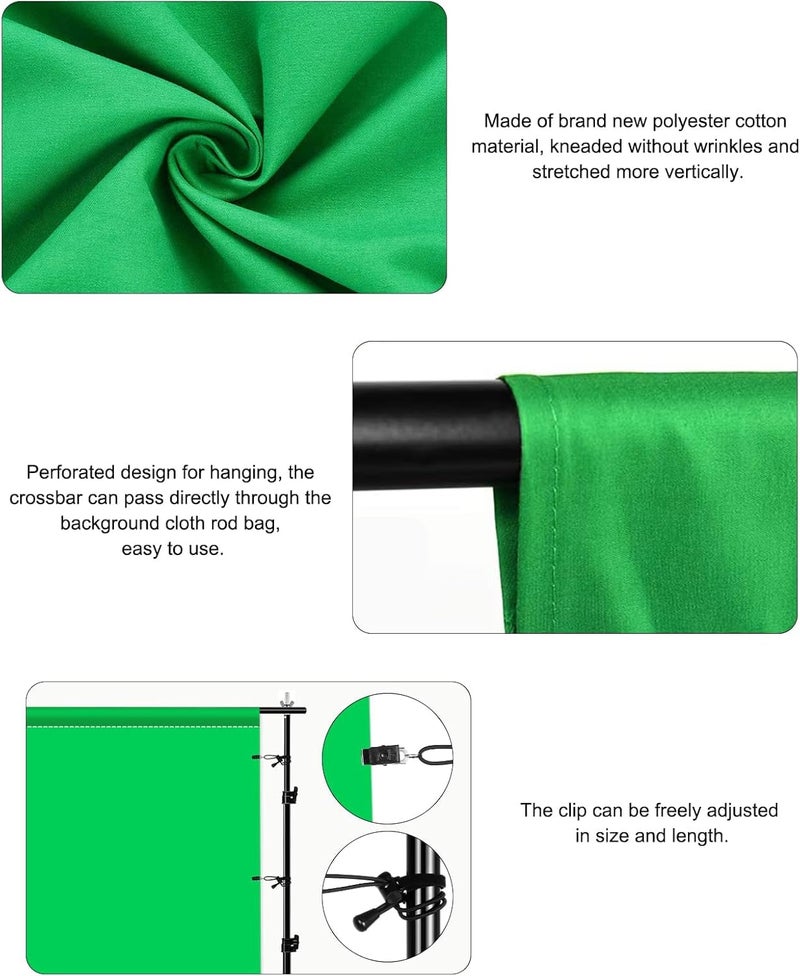 PULUZ Green Screen Backdrop with 4 Fixing Clip, 6.6 x 6.6 Ft Photography Chroma Key Greenscreen Background for Streaming Zoom, Live Streaming, Photo Video Studio - Image 4