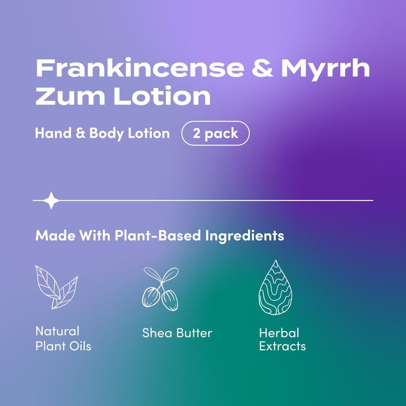 Zum Indigo Wild Hand & Body Lotion - Natural Hand Lotion for Dry Hands - Body Lotion for Women & Men - Body Moisturizers Include Shea Butter - Frankincense & Myrrh Scent - 6 fl oz (2 Pack) - Image 2