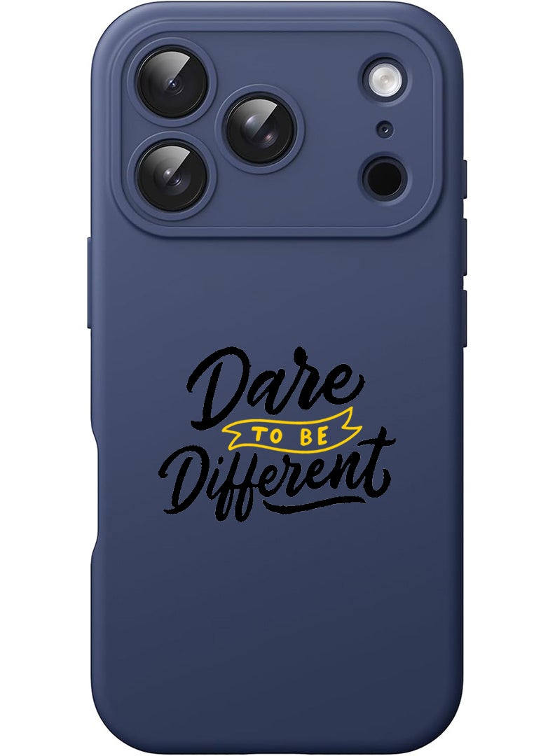 Theodor Protective Slim Fit Case Liquid Silicone Cover with Full Body Protection Anti-Scratch Shockproof Case For Apple iPhone 17 Pro (Blue) dare to be different - Image 1