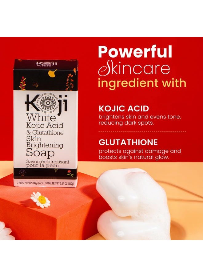 koji white صابون حمض الكوجيك وتفتيح البشرة للجسم والوجه - مقشر، مرطب، ومنظف للبقع الداكنة - خالي من SLS، خالي من البارابين، غير مختبر على الحيوانات، 2.82 أونصة (2 بار) - Image 4
