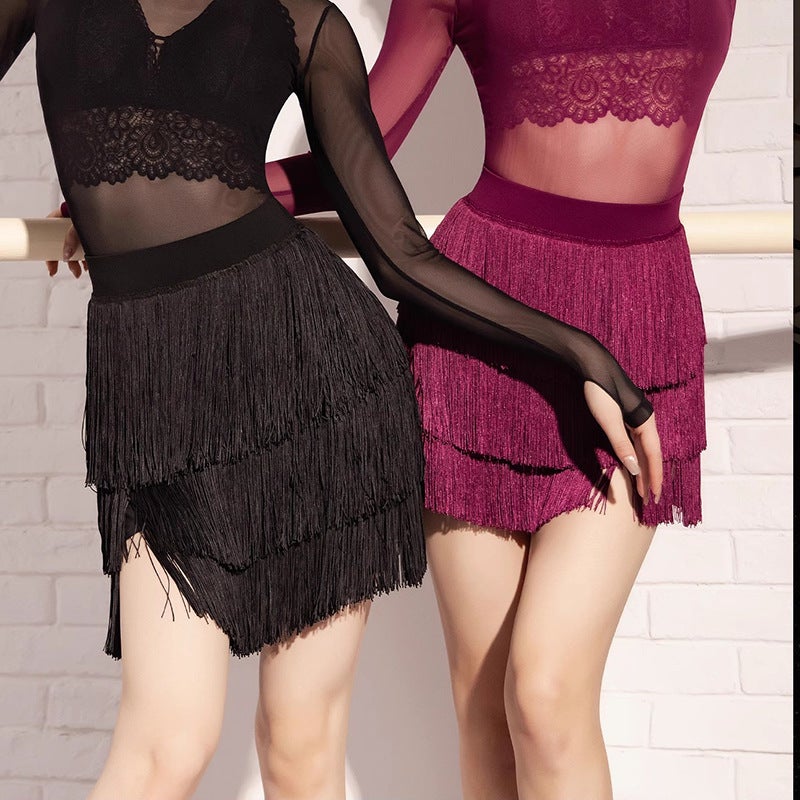 Fringe Latin Dance Bodycon Skirt - Image 3