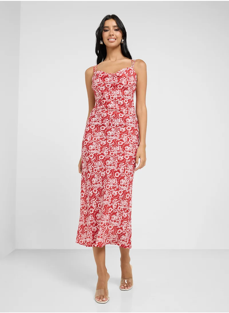 Ginger Strappy Ditsy Floral Maxi Dress