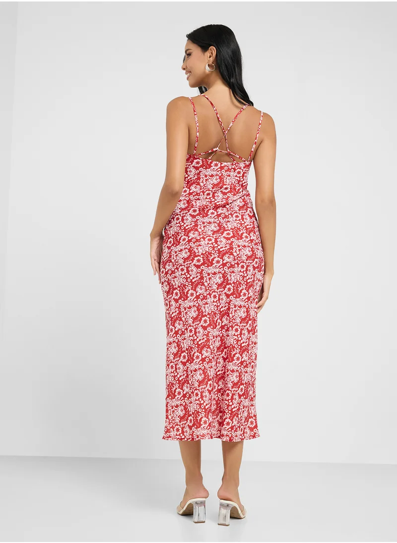 Ginger Strappy Ditsy Floral Maxi Dress