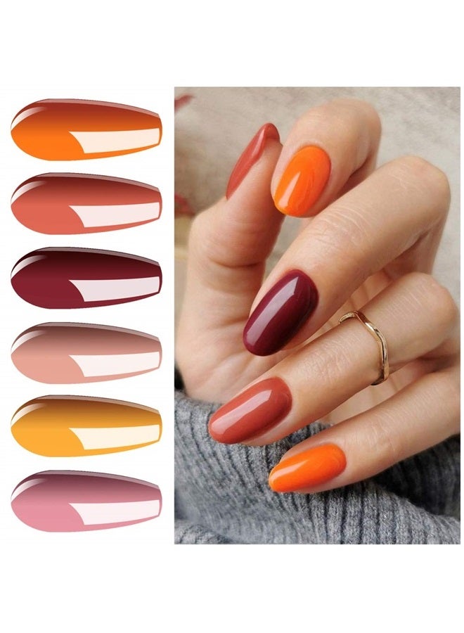 Vishine 12 Pcs Gel Nail Polish Kit, Orange Yellow Red Purple Gel Nail Polish Set Colors Collection Soak off LED Nail Lamp Base Top Coat & Matte Top Coat Gel Nail Kit 8ml - Image 2