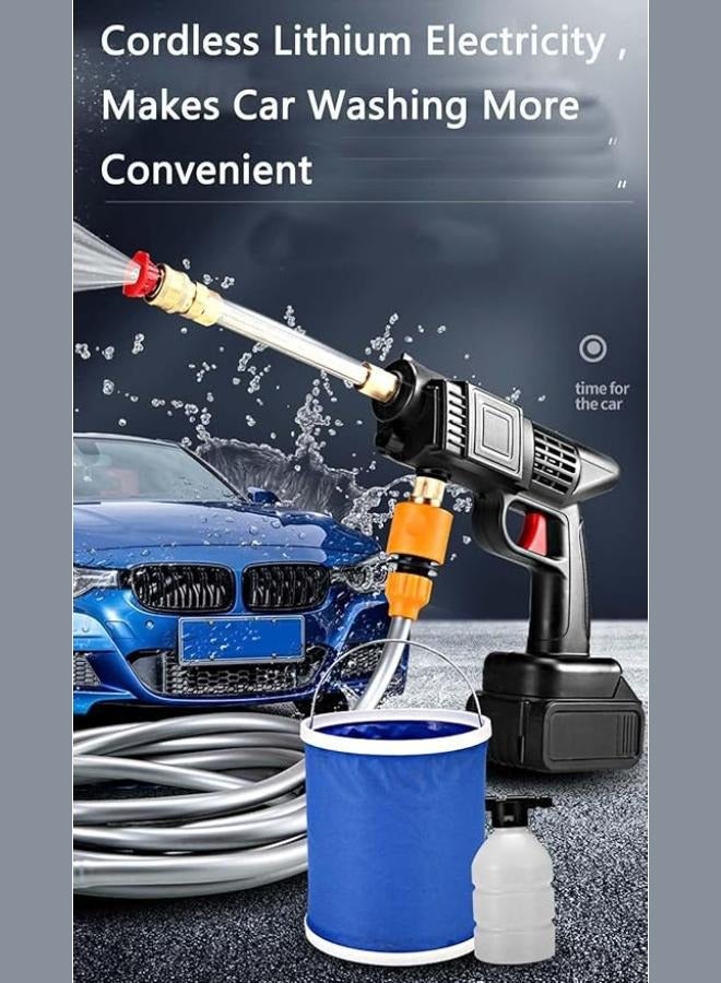 Portable High Pressure Washer Gun With Two 48V Lithium Electric Batteries Rechargeable Car Wash Cordless for Indoor and Outdoor use,Garden Pet,Outdoor Car Cleaning Tool - Image 2