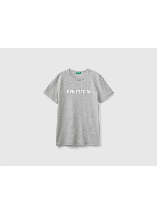 يونايتد كولورز أوف بينتيون T-Shirt In Organic Cotton With Logo Print