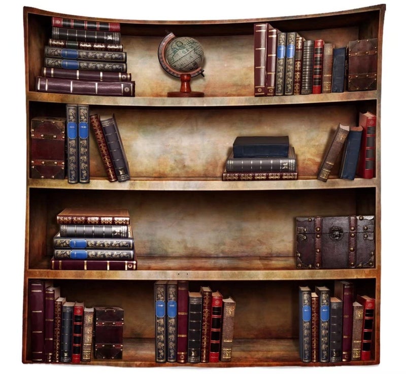 BELECO 6x6ft Fabric Vintage Bookshelf Backdrop Library Books Antique Book Racks School Bookcase Backdrop for Photography Graduation Party Birthday YouTube Video Calls Background Portrait Photo Props - Image 4