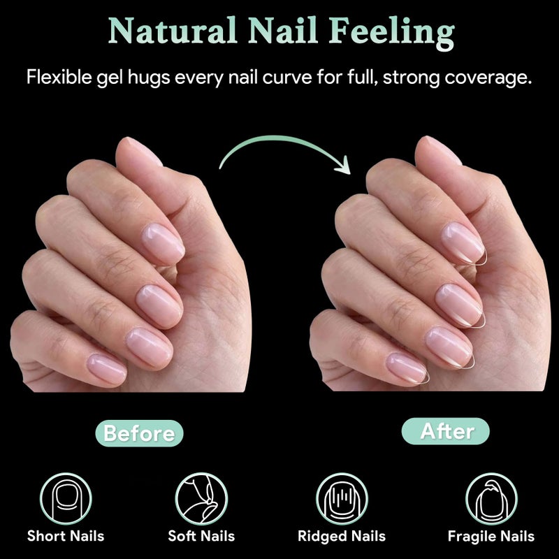 LEYKOSH Extra Short Almond Nail Tips - 216pcs Soft Gel Full Cover Fake Nails, 70-Grit Pre-Sanded Matte Clear Press on Nails for Extension, DIY Home Manicure with 12 Sizes - Image 5