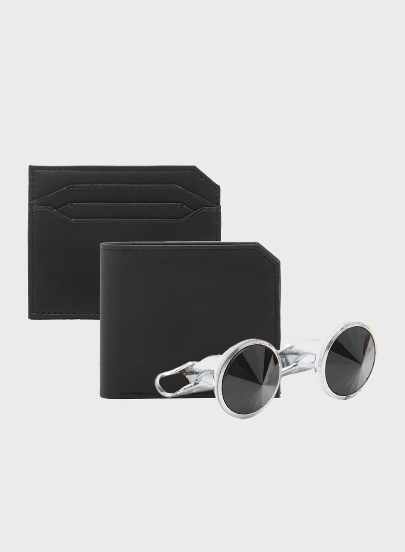 روبرت وود Wallet, Card Holder And Cuff Links Gift Set